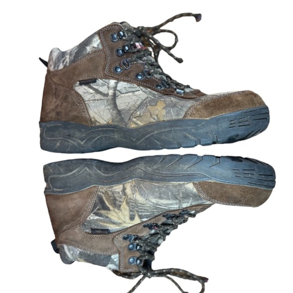 Brahma Trophy Waterproof Hiking Boots Size 12 Mossy Oak Camo and Brown Suede - Picture 11 of 12